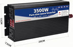 3500 Watt Power Inverter 12V DC to 110V AC Converter, RV Inverter, LED Display with 2 AC Outlets Dual Fans Radiating, for RV, Camp and Home, Electric Tool Pure Sine Wave Inverter (110V, 3500W 12V)