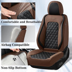 Coverado Universal Car Seat Covers Full Set, Premium Breathable Waterproof Faux Leather Front & Rear Seat Protectors, Luxury Automotive Interior for Sedans SUVs Trucks – CoffeeBlack