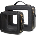 Clear Makeup Bag Small, TSA Approved Portable Toiletry Bag with Zipper Cosmetic Travel Bag Makeup Organizer Case Mini Makeup Pouch for Purse Car Organizer Bag for Women Men
