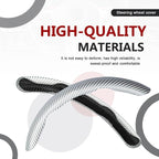 3pcs Universal Carbon Fiber Steering Wheel Cover - Anti-Slip & Segmented Design, Universal 99% Durable Steering Wheel Protector for Men and Women, Car Interior Accessory (White)