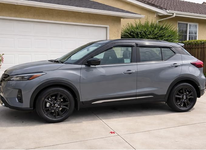2018-2024 Tape-On Rain Guards for Nissan Kicks Side Window Visor Deflectors Extra Thick Vent Shades 2019 2020 2021 2022 2023