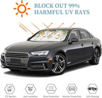 Windshield Sun Shade Botanical Leaf Butterfly Watercolor Car Front Window Sunshade Cover for Truck SUV Blocks UV Rays Automotive Visor Interior Protector 55 x 30 inch