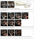 New Diamond Leather Steering Wheel Cover with Bling Bling Crystal Rhinestones, Universal Fit 15 Inch Car Wheel Protector for Women Girls,Pink & White Diamond