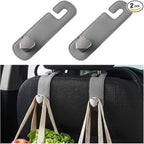 2PCS Car Seat Headrest Hook, Cute Heart Vehicle Backseat Purse Bag Hanger Organizer, Auto Seat Back Storage Holder for Groceries Coats Umbrellas, Universal for Vehicles (Gray)