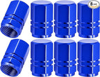 8PCS Tire Valve Stem Caps, with Rubber O-Ring, Corrosion Resistant Leak-Proof, Aluminum Alloy Universal Wheel Valve Covers for Cars, SUV, Trucks, Bikes, Motorcycles, Bicycles(Blue)