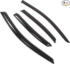 Outside Mount Window Vent Visors Rain Guards Compatible with Audi A4 2009-2015 | Side Window Wind Deflectors Rain Shields | Black Tinted, 4 Pcs Set, BGWV-662