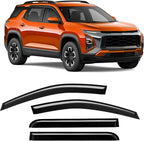 Tape-On Rain Guards Compatible with Chevy Equinox 2025 2026 Window Deflector Out Channel Extra Durable Side Sun Guard 2025 Equinox Visor Deflectors Black 4 PCS