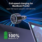 CHIPOFY 300W USB C Car Charger, 6 Ports (4 USB C + 2 USB A) - PD3.1 140W PPS 45W QC 60W Super Fast Charging Car Adapter for MacBook Laptop, iPhone 16 15 Pro Max, iPad, Galaxy S24/S23 Ultra etc