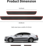 4PCS Car Door Sill Protector,Anti-Scratch & Waterproof Car Door Sills Scratch Protection,Universal Car Exterior Accessories Automotive Door Entry Guard for Car,Truck,SUV (Black Red, Width 1.57")