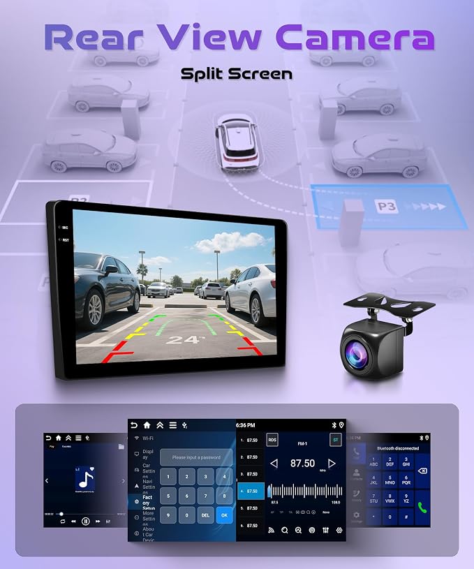 4G+64G Android 15 Car Stereo Radio for Toyota Tacoma 2005-2015, Wireless Carplay Andorid auto Mirror Link 9'' Screen GPS 5G-WiFi Bluetooth 5.0 FM/RDS EQ-32 SWC Backup Camera