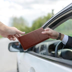2Pack Car Registration and Insurance Holder,Car Document Holder for Cards License with Magnetic Shut,Vehicle Glove Box Car Organizer for Documents, Cards, License(Brown)