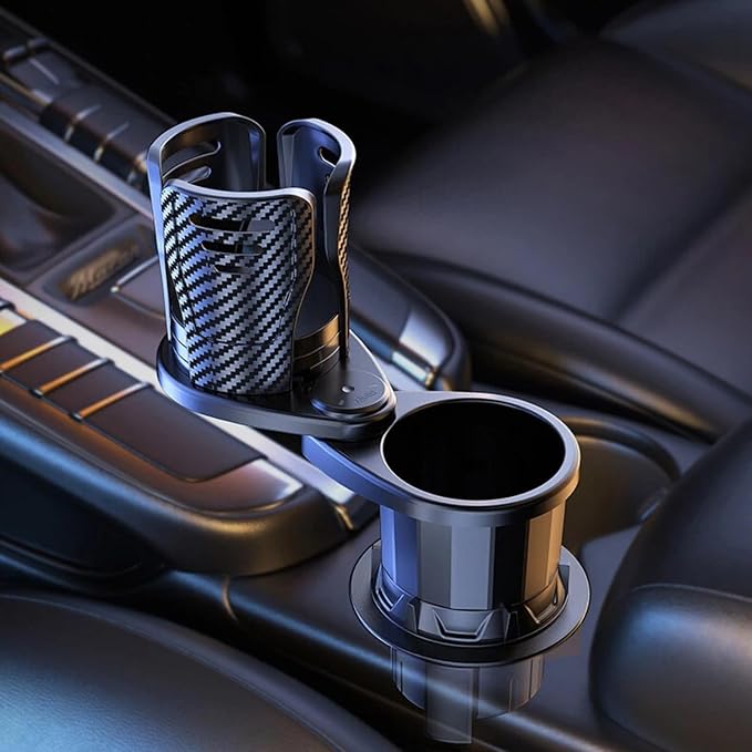 Car Cup Holder Expander, 2 in 1 360° Rotating Adjustable Fits 40oz Bottles | Fits 40oz Yeti & Hydro Flask, 2-in-1 360° Rotating, Durable ABS, Adjustable Base, Easy Install, Stable Hold, Universal Fit
