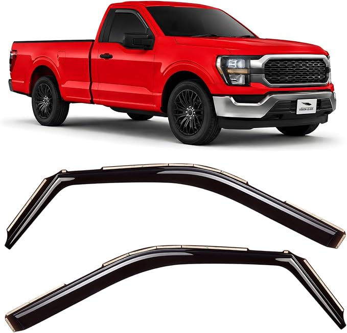 Voron Glass in-Channel Extra Durable Rain Guards for Ford F150 2021-2026 Regular Cab/SuperCrew/SuperCab, Window Deflectors, Vent Window Visors, 2 Pieces - 201231