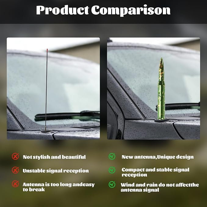 Famobay Stubby Bullet Antenna Car Truck Antenna Chevy Silverado & GMC Sierra Trucks Heavy Duty Pickup Trucks Accessories（5.5inch Iridescent Color）