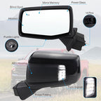 Left Driver Side Mirror Compatible With 2019-2025 Chevy Silverado 1500 With Power Glass Power Folding Heated Turn Signal Puddle Lights Mirror Memory Blind Spot Black Replace#84898867(14Pins)