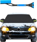 Snow Cover for Car Windshield, Snow Brush and Ice Scraper, Winter Front Window, Protects from Ice Snow Sun, Durable Car Hood Cover, Easy Install Automotive Exterior Accessories (B-Snow Cover-L-Kit)