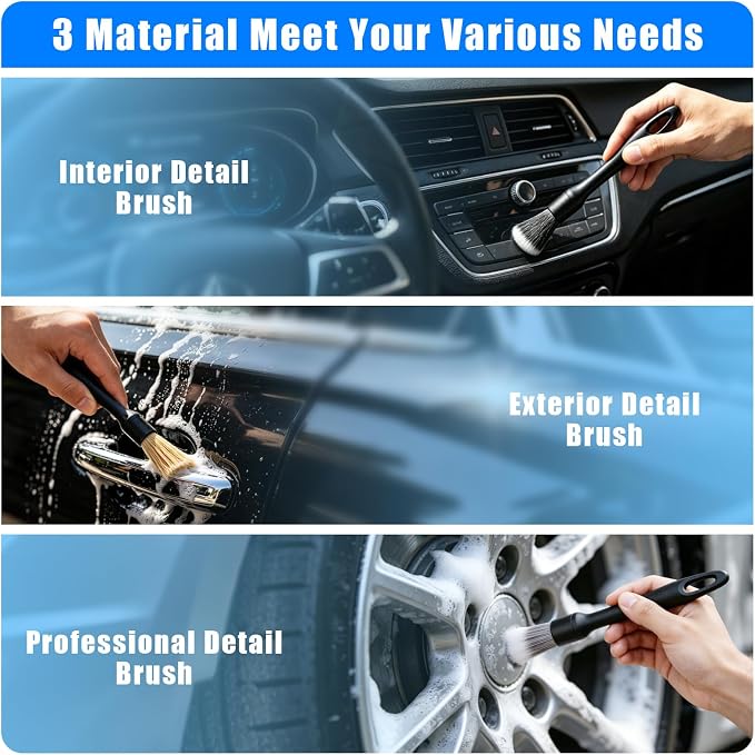 Car Wash Detailing Kit Cleaning Set with Foam Gun Sprayer, Long-Handle Brush, Large Wash Mitt, Towels, Complete Interior & Exterior Car Washing Supply Set (Blue)
