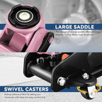 2.5 Ton Low Profile Floor Jack, Heavy Duty Steel Hydraulic Car Jack with Single Pistons Quick Lift Pump, Hydraulic Racing Floor Jack, Lifting Range 3.35" to 15", Pink