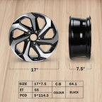 New 17" x 7.5'' Alloy Replacement Wheel Rim Compatible with Honda Accord 2016-2017, Direct Fit, OEM Design Replacement Rim