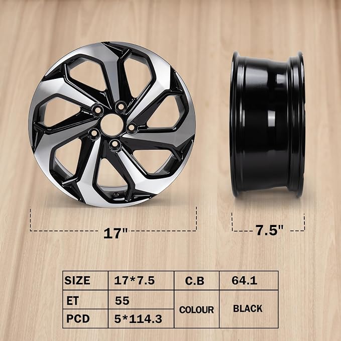 New 17" x 7.5'' Alloy Replacement Wheel Rim Compatible with Honda Accord 2016-2017, Direct Fit, OEM Design Replacement Rim