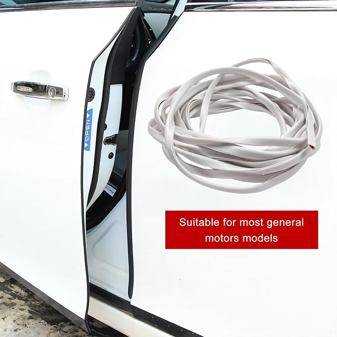 16.4Ft(5M) Car Door Edge Protector, Anti-Collision Auto Door Protective Strip U Shape Edge Trim, Self-Adhesive Automotive Doors Entry Guard Seal Protector for Most Vehicles (White)