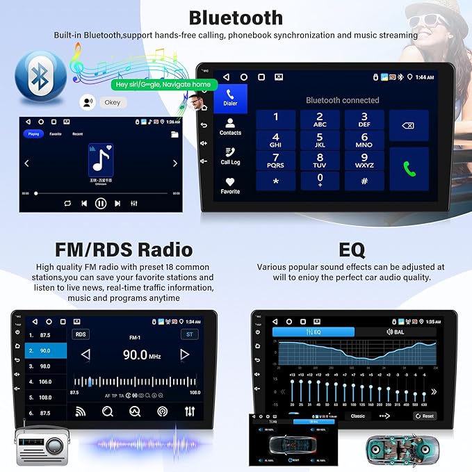 [4+128G] Android 15 Car Radio Stereo for Mazda 3 2009-2013 with Wireless Carplay&Android Auto,9 Inch Touchscreen Car Radio with Mirror Link Bluetooth FM/RDS WiFi GPS EQ SWC+AHD Backup Camera