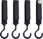 Car Seat Headrest Hook, 4 Pack Multi-Purpose Hanger for Handbag, Purse, Coat, Clothes & Grocery Bag - Black