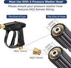 Foam Cannon Dual Connector for Pressure Washer, Industrial Car Wash Foam Gun Kit 1/4 Inch Quick Connector, Adjustable Soap Cannon with 5 Pressure Washer Nozzle Tips, Adapter, 1 Liter