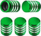 Tire Valve Stem Caps -(5 Pack) Tire Air Caps Metal with Plastic Liner Corrosion Resistant Leak-Proof for Car Truck Motorcycle SUV and Bike Green