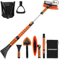 Extendable Snow Brush for Car, Ice Scrapers for Car Windshield Combo Kit with 270° Pivoting Head, 6-in-1 Snow Removal Tool with Snow Shovel Snow Scraper for Car, Truck, SUV, Winter Car Kit