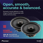 Z-Series TS-Z65F 6.5” 2-Way Speakers (Pair) – 330W Max, Balanced Sound + Smooth Treble, Audiophile Upgrade, add an Amplifier for Optimal Performance