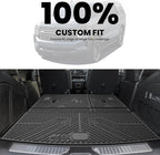Trunk Mat with Backrest Mat 2021-2026 for GMC Yukon (Only Yukon, Not Fit Yukon XL)/Cadillac Escalade (Only Escalade, Not Fit Escalade ESV)/Chevrolet Chevy Tahoe, All Weather TPE Custom Fit