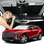 Windshield Sunshade for Cadillac Lyriq 2023-2026 Sun Shade Car Windshield Accessories Technology Upgrade 4 Layers Blocks UV Rays Custom Fit Lyriq 240T Car Window Shades Windshield Keep Cool