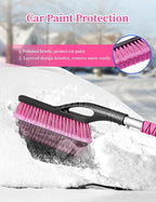 Snow Brush and Ice Scraper for SUV Truck Vehicle Auto Windshield Window - Pink