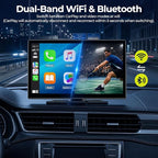 LAMTTO 9" Apple CarPlay Screen with Backup Camera & Streaming Apps | Portable 9-inch display for safer parking, preloaded Netflix YouTube & Bluetooth audio for on-the-go entertainment