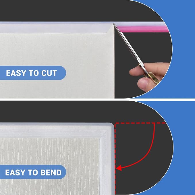 Clear Rubber Edge Trim, Self-Adhesive Transparent Edge Trim, 7/8"(22mm) Edge Protector for Plywood, Cabniets or Drawers, Flexible Silicone Rubber Material, Wide U Channel Edge Guards