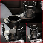 Dual Car Cup Holder Expander with 2.59" Base, 2-in-1 Universal Cup Holder Extender, 16 Cushion Pads for Stability, Expandable Top (2.87"-5.9") for Large Bottles, Mugs & Instant Noodle Bowls
