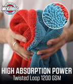 Extra Large Dual-Color Car Drying Towel XL - Edgeless & Ultra Soft & Absorbent - 36" x 28" - 1200 GSM Twisted Loop Microfiber Towel for Cars - Drying Towel Car Detailing - Car Wash Towels