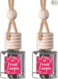 CE CRAFT Car Air Freshener Diffuser, Fruit Loops, 2 Pack Air Deodorizer for Essential Oils, Long Lasting Car Diffuser Bottle, Reusable Jar, Multicolor