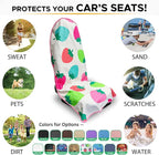 Waterproof Sweating Car Seat Cover for Post Gym Workout, Running, Swimming, Beach and Hiking, Universal Fit Non-Slip Bucket Seat Protector for Cars SUV Trucks, Machine Washable (Fruit)