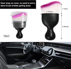 Car Detailing Brush, Curved Soft Bristles Auto Removal Dust Collectors, Universal Vehicle Dashboard, Air Conditioner Vents etc Interior Cleaning Tool Accessories (Purple)