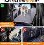 Dog Back Seat Extender for Truck,Truck Seat Cover Back Seat,Dog Hammock for Truck,Pet Seat Covers for Dogs,Hard Bottom Seat Extender for Dogs(Grey,for Full Size Truck)