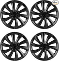 Hubcap Wheel Covers Hub Caps 15 Inch Set of 4 Black & Silver Universal Wheel Rim Cover R15 Stylish Car Decor Wheel Covers for Toyota Camry Nissan Mazda (black-11, 15 inch)