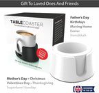 TableCoaster - Original Anti-Spill Table and Desk Cup Holder, Glacier White - RV and Boat Drink Holder, A Tip-Proof Coaster with Tacky Base and Walled Profile to Prevent Spilled Drinks