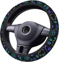 Paw Print Heart Print Steering Wheel Cover Anti-Slip,Sweat Absorption Universal 15 inch Steering Wheel Covers Cute car Accessories for Men Women