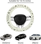 Crochet Steering Wheel Cover Set,Cute Car Steering Wheel Cover Boho 14-15 in,Handmade Sunflower Granny Square Pattern,Women Car Accessories (Wheel Cover Set)