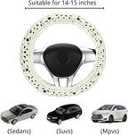 Crochet Steering Wheel Cover Set,Cute Car Steering Wheel Cover Boho 14-15in,Handmade Sunflower Granny Square Pattern,Women Car Accessories (A Wheel Cover)