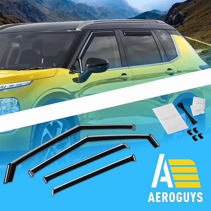 Extra Durable Window Deflectors in-Channel Window Visors Rain Guards Fit for Mitsubishi Outlander 2022-2026, Sun Visors, Wind VentVisors, Vent Shades, Exterior Car Accessories - 4 pcs. AG0848