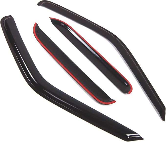 WD2-557 Dark Smoke 4 Pcs Set Window Visor (Outside Mount) Deflector Rain Guard Compatible with 1990-1995 Toyota 4Runner