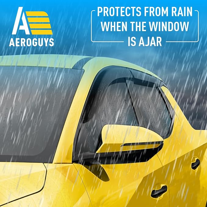 Extra Durable Window Deflectors Tape-On Window Visors Rain Guards Fit for Hyundai Santa Cruz 2022-2026, Sun Visors, Wind Vent for Shades, Exterior Car Accessories - 4pcs. AG0727